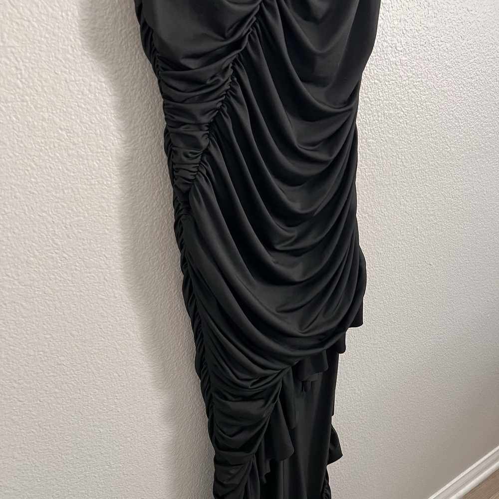 2XL Dress Maxi High low Ruffled Draped Ruche Asymmetrical Whimsigoth Stretch - Picture 6 of 11